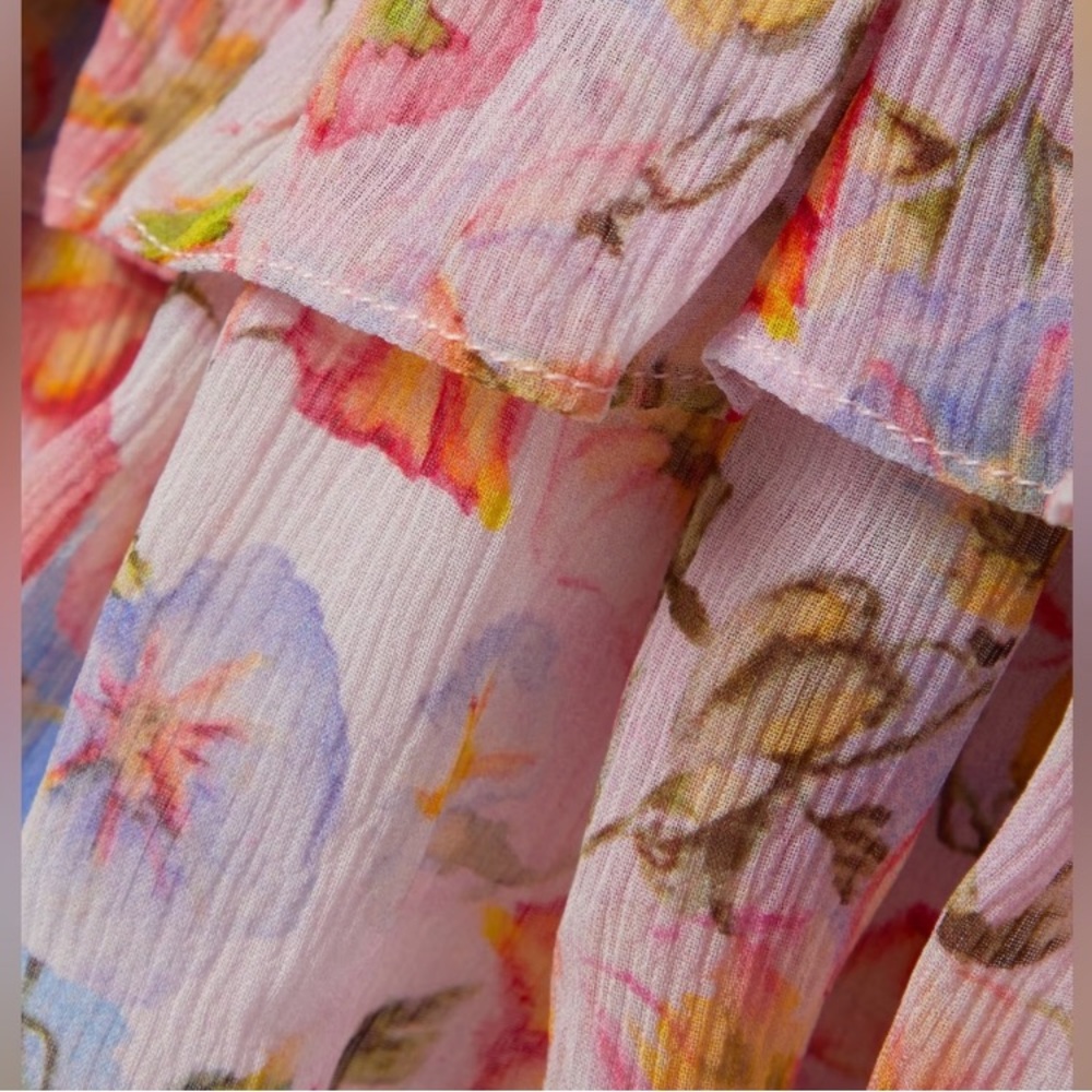 LoveShackFancy Ruffle Floral Mini Crepon Dress - Picture 11 of 14